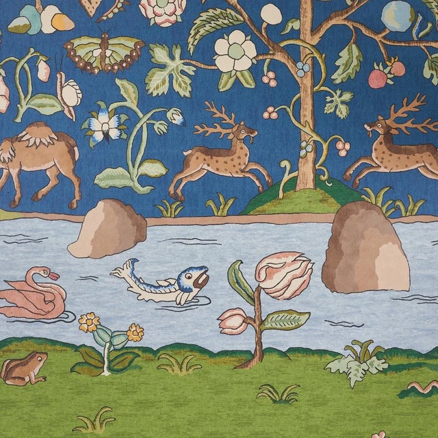 Children's Sample - Schumacher Nature Panel Set in Slate For Sale - Image 3 of 5