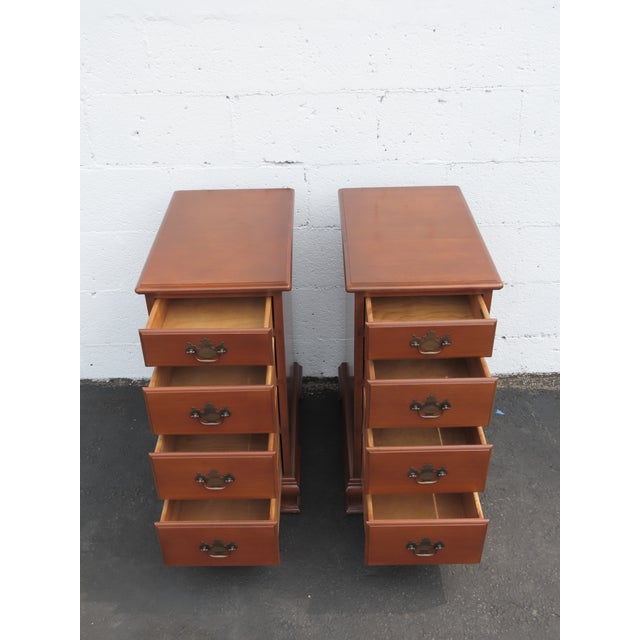 J B Van Sciver Tall and Narrow Maple Nightstands End Bedside Tables a Pair 6436 For Sale - Image 12 of 17