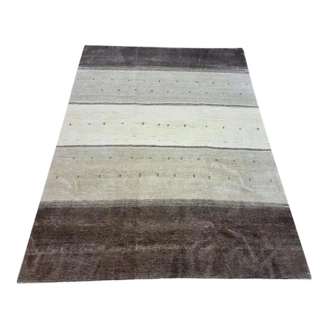 Handmade Vintage Persian Style Gabbeh Rug 5.8' X 7.9', 1970s For Sale