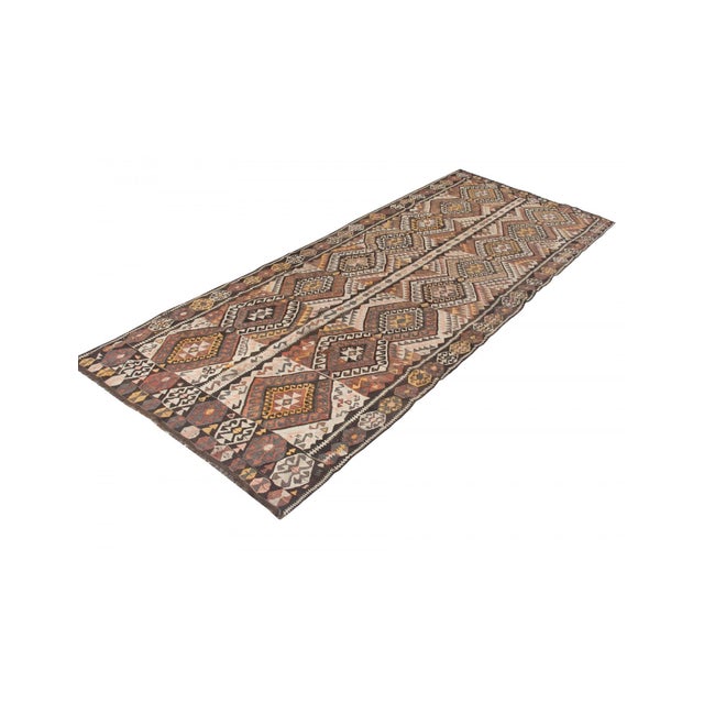 Mid-Century Modern Vintage Turkish Kars Kilim Rug - 4`10" X 12`10" For Sale - Image 3 of 6