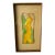 Mid-Century Modern Nude Figural Mixed Media on Batik Framed For Sale