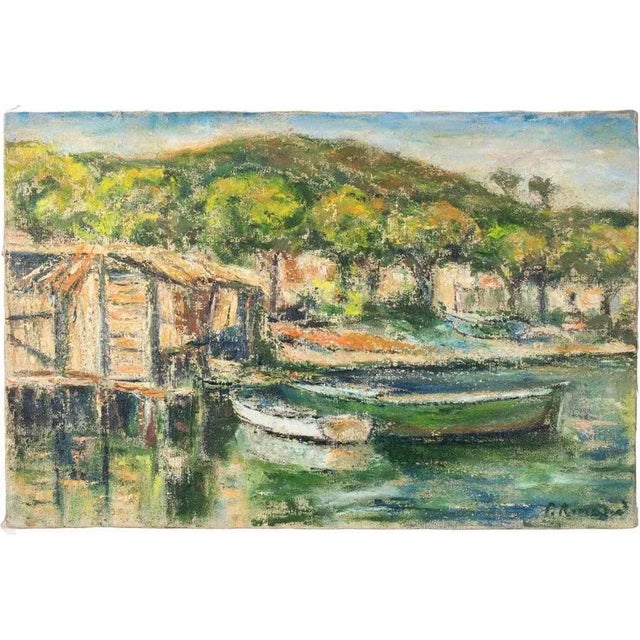 1990s Pino Romanò, La Capanna del Pescatore, Oil Painting, 1990s For Sale - Image 5 of 5