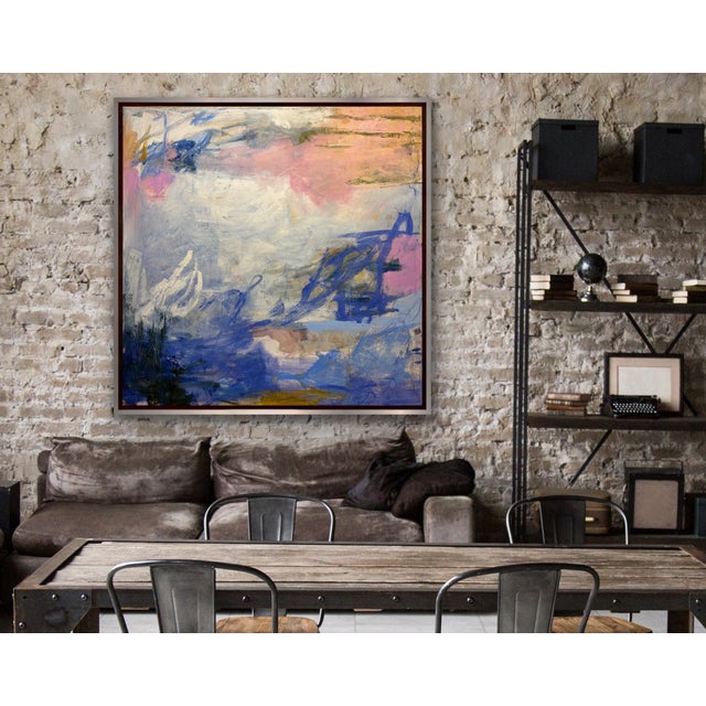 Some Skies Are Blue an Original 40x40 Abstract Painting by Michelle Heimann. For Sale - Image 4 of 4