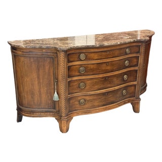 Century Furniture Marble-Top Serpentine Buffet For Sale