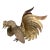 Vintage Solid Brass Fighting Rooster Sculptures Gorgeous Well Constructed For Sale