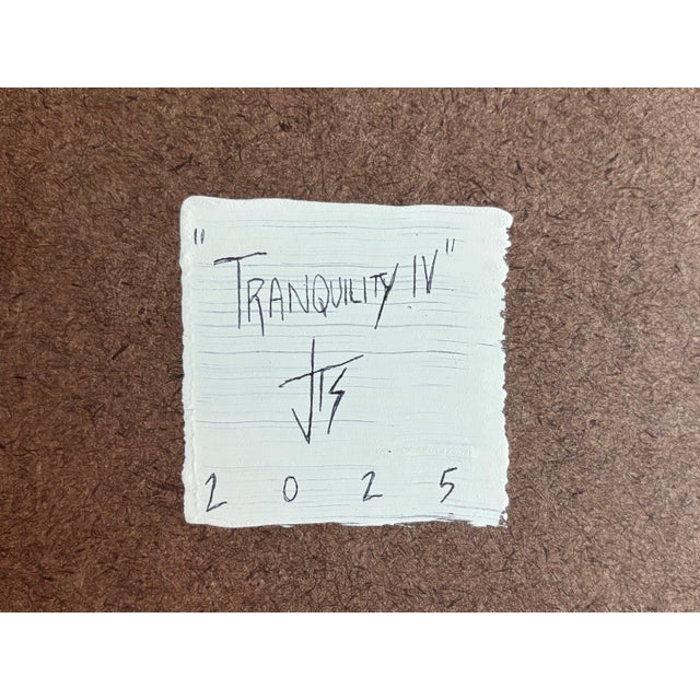 “Tranquility” Abstract Art in Antique Frame, Transitional Living Room Art by JTS For Sale - Image 9 of 10