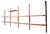 Classic Mid Century Danish Modern wall mount shelving unit, consisting of five vertical supports, and nine shelves, in two...
