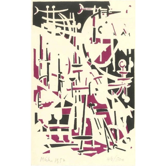 Mirko Basaldella, Invitation with Lithograph,Lithograph, 1952 For Sale - Image 3 of 3