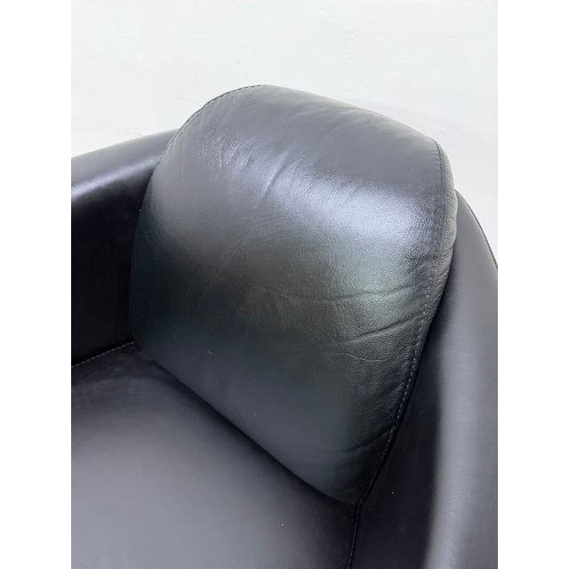 Enzo Luca Art Deco Revival Leather Lounge Chairs and Footrests, 1990s - A Pair For Sale - Image 17 of 18