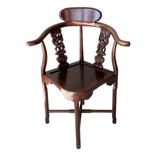 Late 20th-Century Chinese Import-Style Rosewood Corner Armchair For Sale