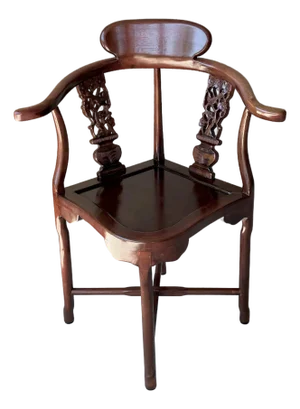 Late 20th-Century Chinese Import-Style Rosewood Corner Armchair