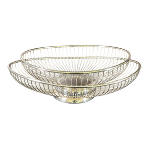 Vintage Mid-Century Modern Silverplate Bread Baskets - a Pair