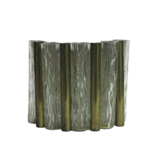 Glass and Brass Wall Lamp from Kaiser Leuchte, 1960s For Sale