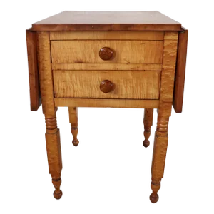 Sheraton Tiger Maple Side Table/Nightstand