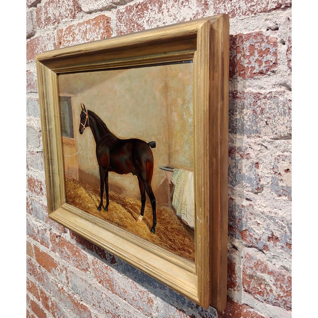 Brown Portrait of Lord Drewton an Arabian Racehorse-19th C. Oil Painting by Albert Clark For Sale - Image 8 of 10