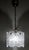 Antique Brass Metal Frosted Glass Single-Light Chandelier, 1990s For Sale - Image 4 of 8