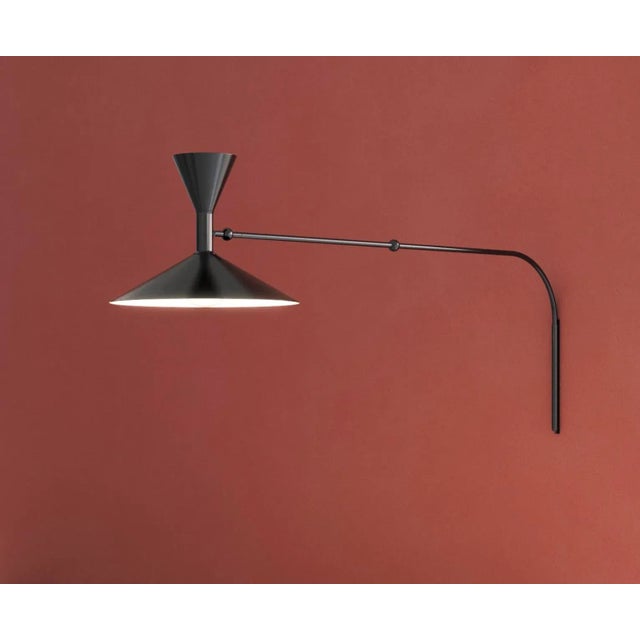 Mid-Century Modern Small Le Corbusier 'Lampe De Marseille Mini' Wall Lamp for Nemo in Black For Sale - Image 3 of 13