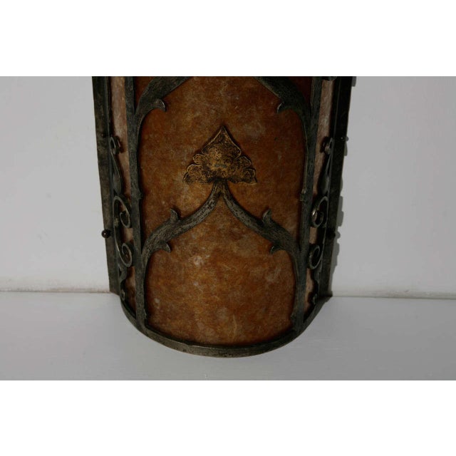 Large American Classical Cast Brass & Mica Wall Sconce For Sale - Image 4 of 10