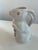 Italian faience rabbit form pitcher. Rabbit ears form the handle. Signed and stamped on bottom.