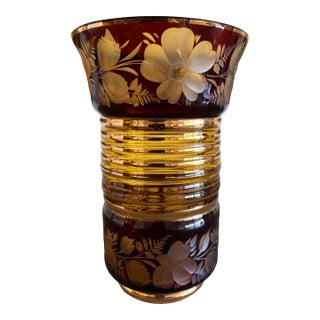 1950s Bohemian Ruby Flash Vase For Sale