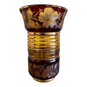 1950s Bohemian Ruby Flash Vase