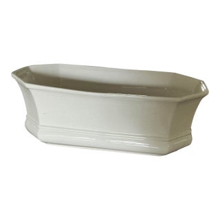 1970s Italian, Ceramic Cream Colored Hexagonal Shaped Planter For Sale