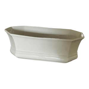 1970s Italian, Ceramic Cream Colored Hexagonal Shaped Planter