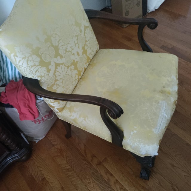 1970s Queen Anne Mahogany Writing Desk on Pad Feet W/Ball and Claw Chair For Sale - Image 9 of 11