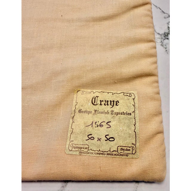 Vintage Belgian Woven Paris Eiffel Tower Tapestry Wall Hanging by Craye, Made in Flanders, 17.5” X 17.5” For Sale - Image 4 of 8