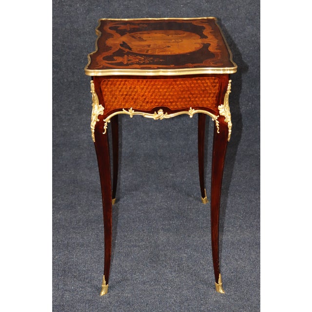 Brown 19th C Jeune Befort French Louis XV Style Bronze Ormolu Ladies Desk For Sale - Image 8 of 14