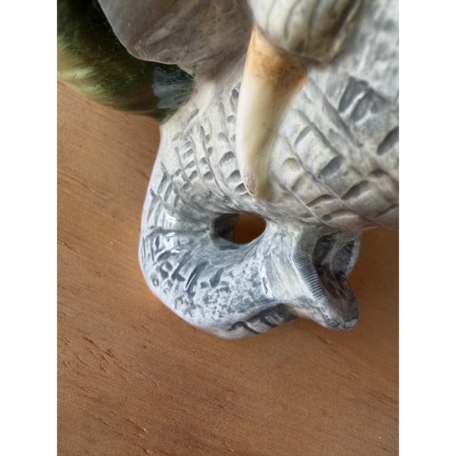 Vintage Fitz and Floyd Sculptural Elephant Cachepot Planter With Tropical Leaves For Sale - Image 11 of 12