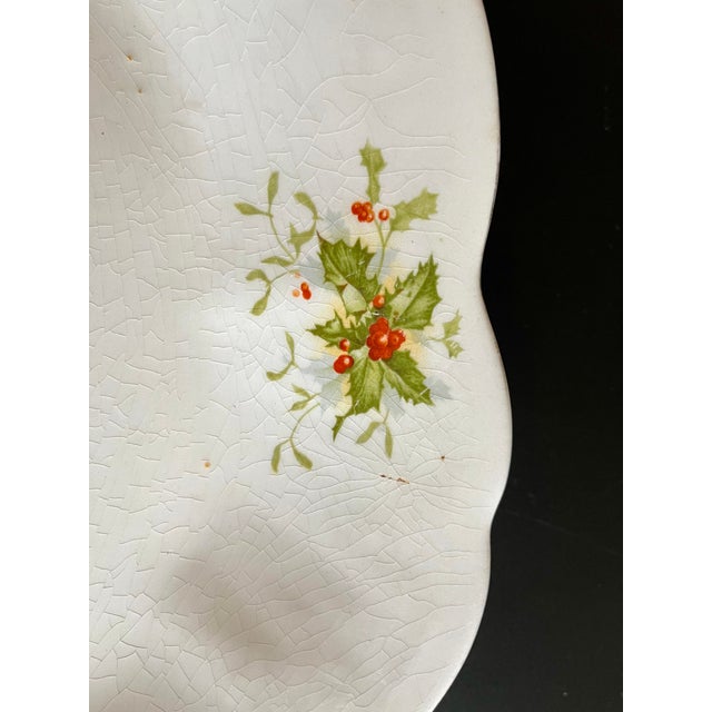 Ceramic Antique American Christmas Traditional Serving Platter For Sale - Image 7 of 9