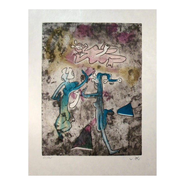 Roberto Matta "Centre Noeuds" Planche #8 1974 Original Print For Sale