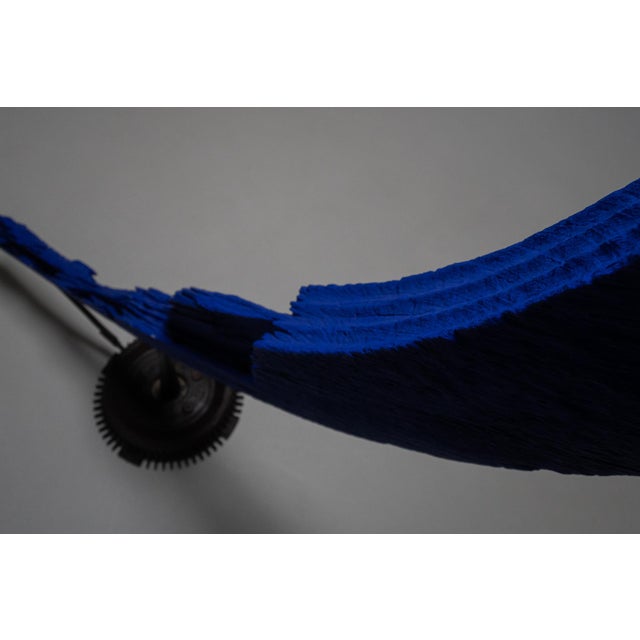 Bruno Helgen, Handcrafted Ultramarine Sculpture, Wood on Steel Base For Sale - Image 9 of 18