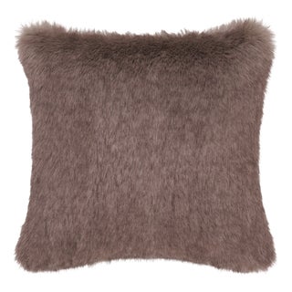 Grey Square Faux Fur Cushion by Villa Como For Sale