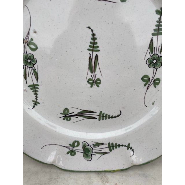 French Country 19th Century French Faience Flowers Plate Moustiers Style For Sale - Image 3 of 4