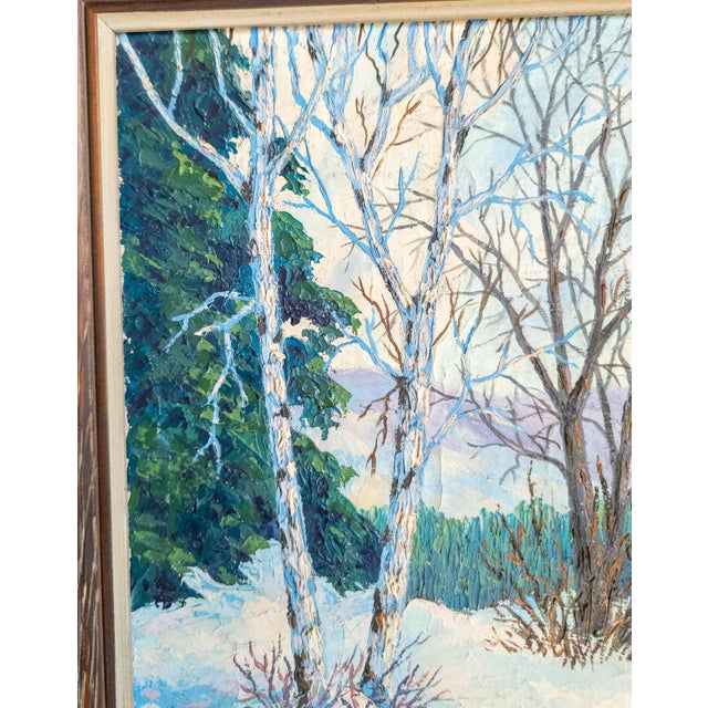 White Early 20th Century American Impressionist Modernist Winter Landscape by Walt Trag For Sale - Image 8 of 15