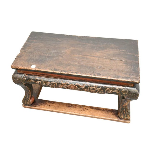 Early 19th Century Chinese Early 19th C. Low Altar Table Carved Face (Great Hall Bench ) For Sale - Image 5 of 6