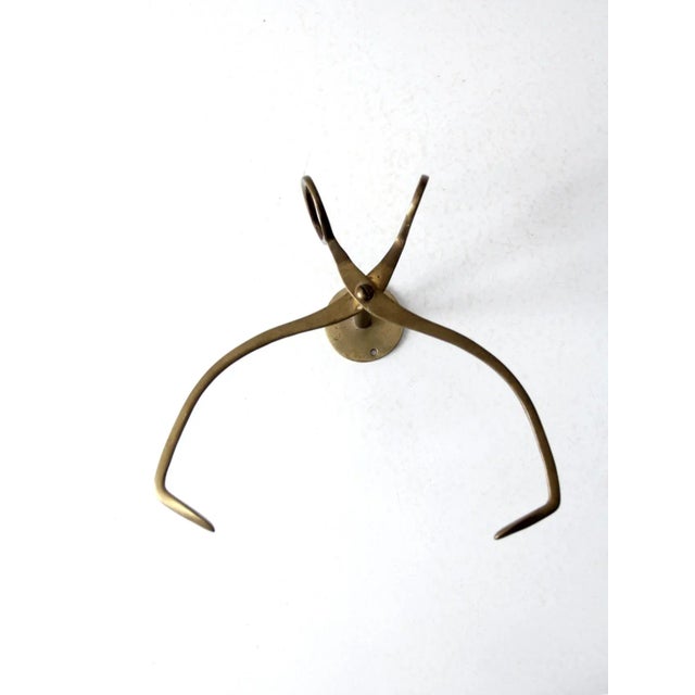 Antique Brass Wall Mount Ice Block Tongs For Sale - Image 6 of 13