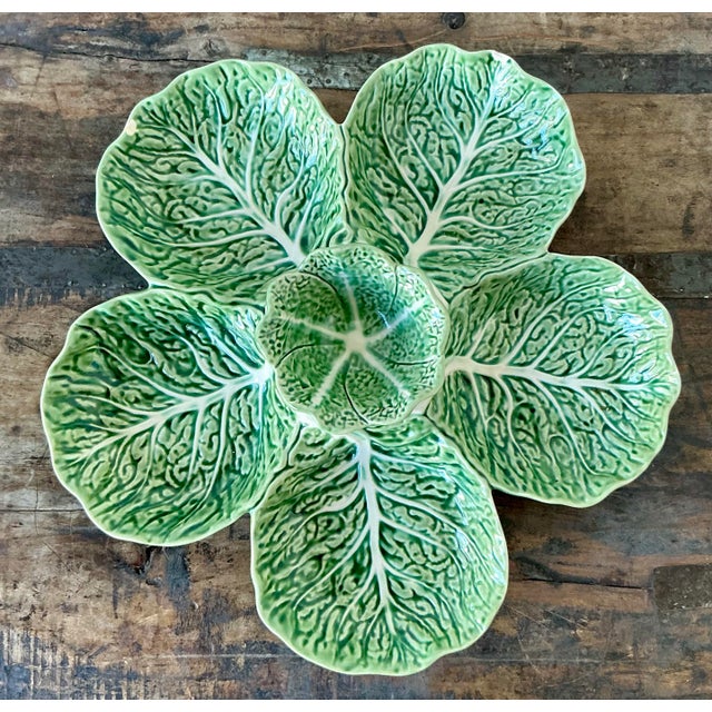 Vintage Regency Bordallo Pinheiro Cabbage Serving Tray For Sale - Image 10 of 11