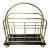 English Victorian Brass Wood Newspaper Magazine Rack For Sale