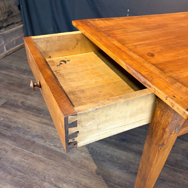 French Provincial French Provincial 19th Century Farmhouse Dining Table With Two Drawers For Sale - Image 3 of 12