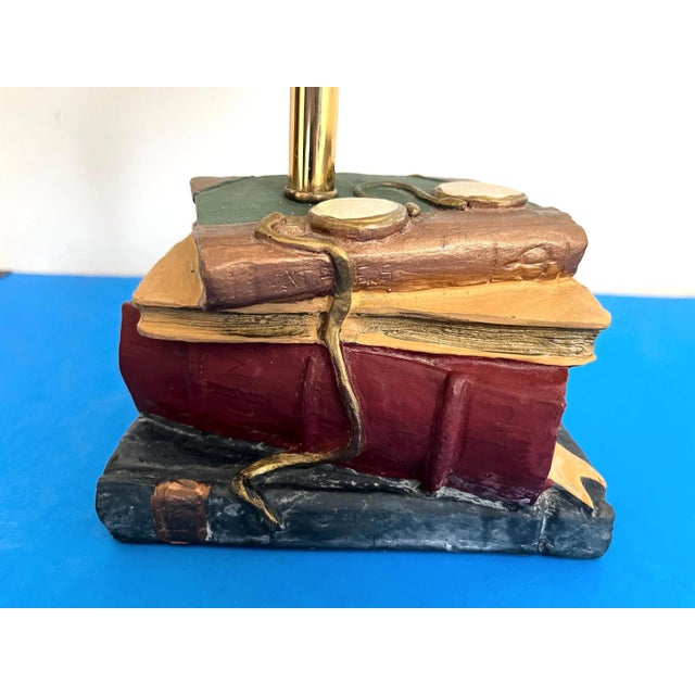 1970s 1970s Trompe l'Oeil Books Lamp For Sale - Image 5 of 18