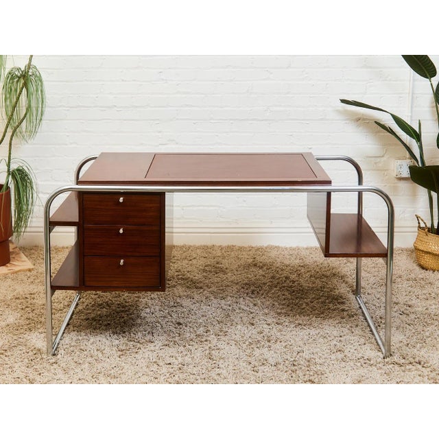Ralph Lauren Mid 20th Century Ralph Lauren Tubular Wood Desk For Sale - Image 4 of 12