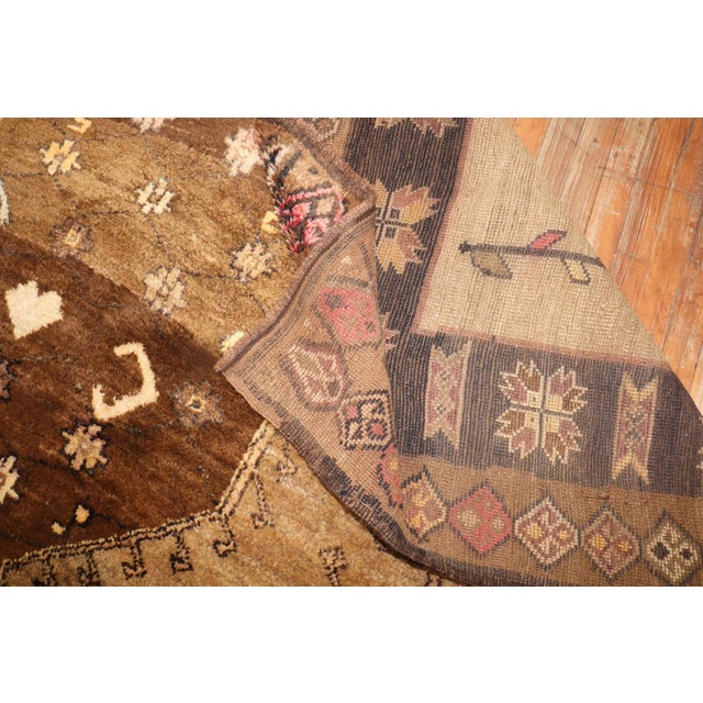 Tribal Brown Tribal Turkish Kars Rug rug no.j2676 For Sale - Image 3 of 11
