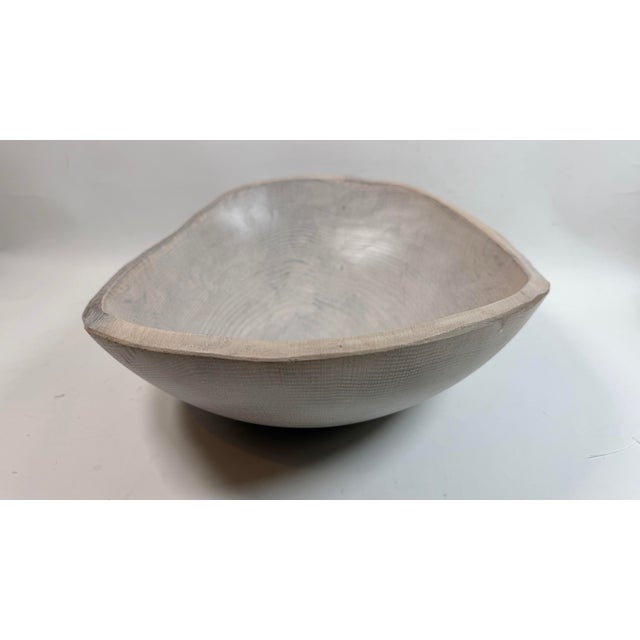 Spencer Peterman Large Driftwood Oak Wooden Bowl 15” For Sale - Image 9 of 10