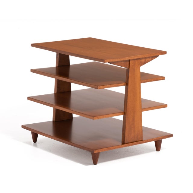 1960s Mid Century Magazine Tree Table After Edward Wormley for Dunbar Four Shelves Unmarked For Sale - Image 5 of 12