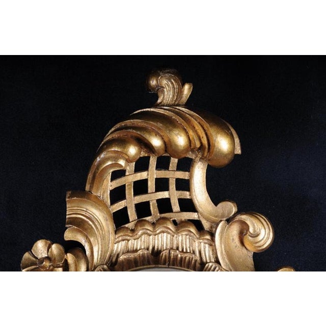 19th Century French Rococo Wall Clock in Gold For Sale - Image 6 of 10