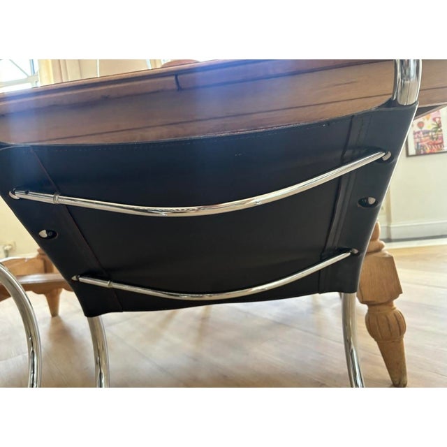 Black Leather Chairs by Ludwig Mies van der Rohe, 1960s, Set of 2 For Sale - Image 15 of 16