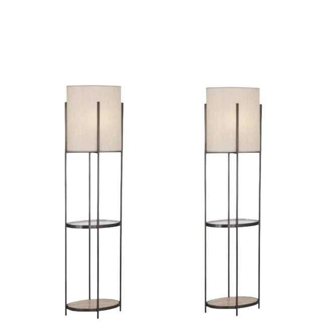Early 21st Century Colonnade Light Floor Lamps by Robert Abbey, Set of 2 For Sale - Image 5 of 5